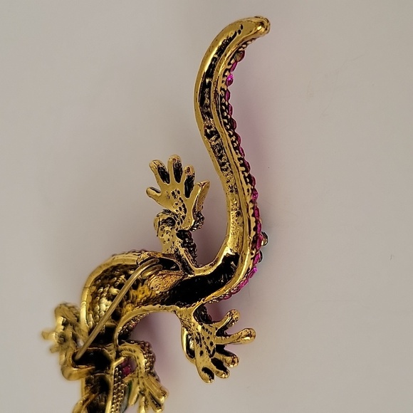 SOLD Brooch Rhinestone Lizard Brooch Excellent condition Animal Brooch/ pendant - Picture 7 of 7
